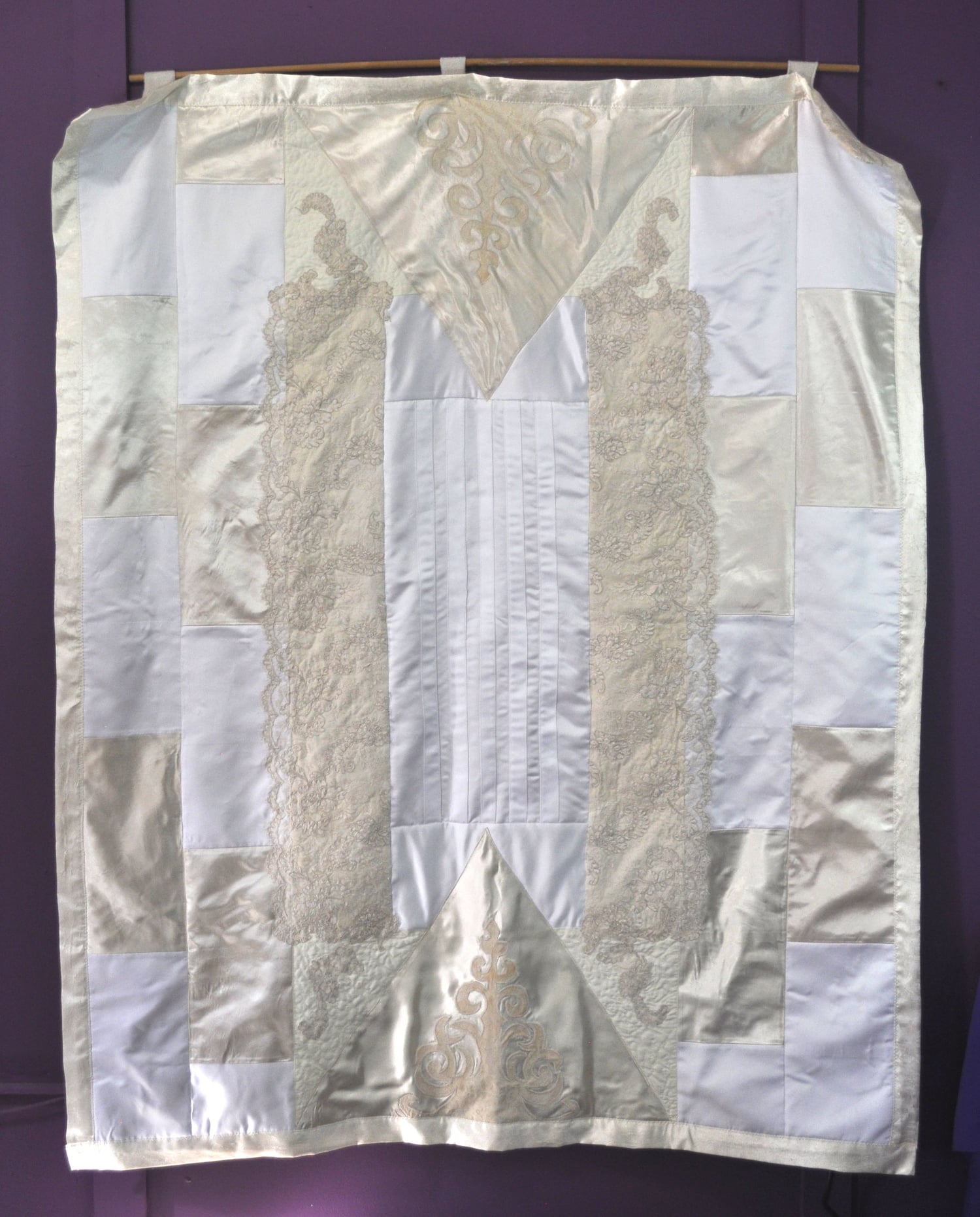 A Quilt Made From Three Wedding Dresses - Fairy Godmother Creations A Quilt Made From Three Wedding Dresses - Fairy Godmother Creations